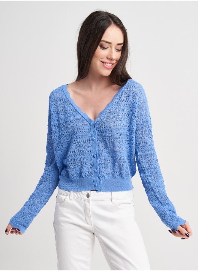 Blue Knit Cardigan