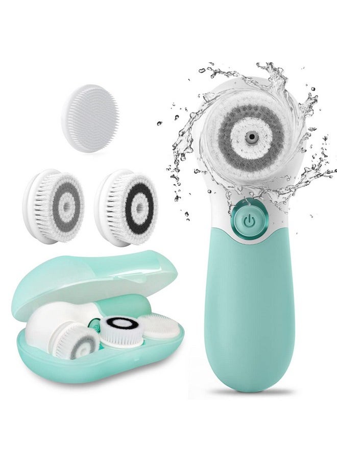 Facial Cleansing Brush Electric Facial Exfoliating Massage Brush With 3 Cleanser Heads And 2 Speeds Adjustable For Deep Cleaning, Removing Blackhead, Face Massaging