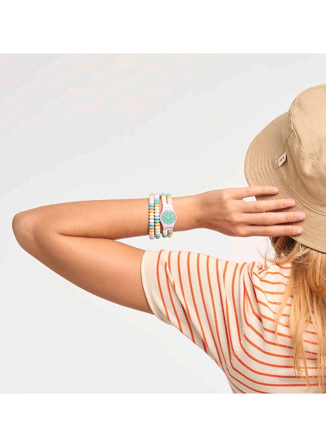 Womens Pink Watch Plastic Quartz Caramellissima S