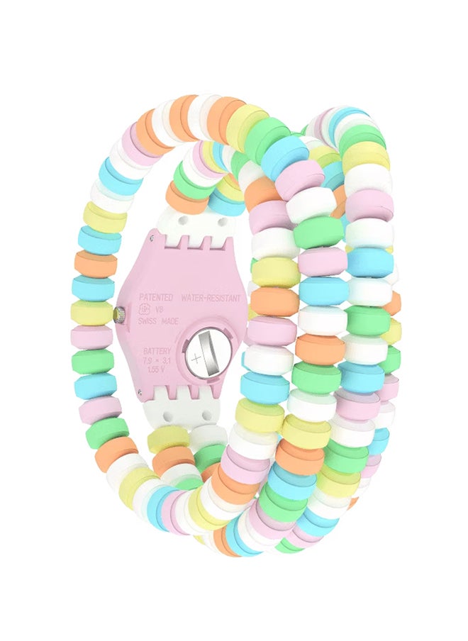 Womens Pink Watch Plastic Quartz Caramellissima S