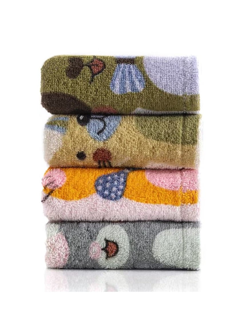 Bathroom Hand Towels, 4-Pack Cartoon Cat Hand Towel Soft 100% Cotton Towel Highly Absorbent Hand Towel, Hand Towels for Bath, Hand, Face, Gym and Spa, Size 10