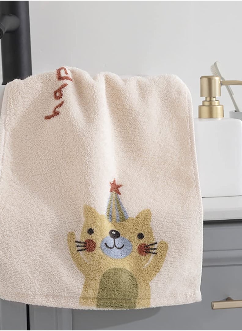 Bathroom Hand Towels, 4-Pack Cartoon Cat Hand Towel Soft 100% Cotton Towel Highly Absorbent Hand Towel, Hand Towels for Bath, Hand, Face, Gym and Spa, Size 10