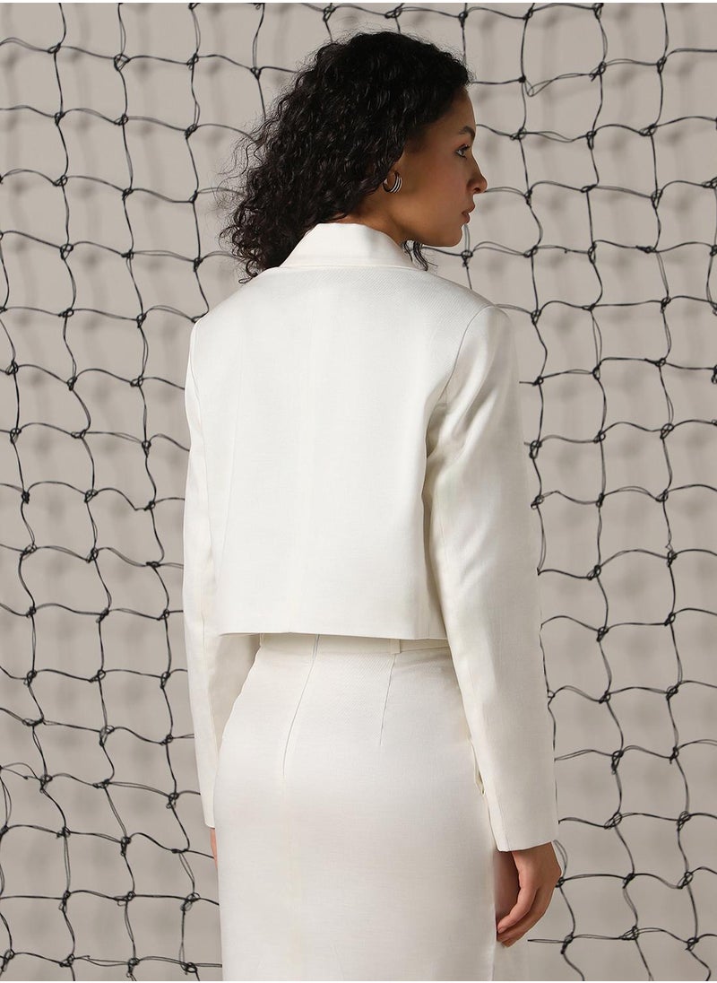 Women's Marshmallow Cotton Blend Solid Oversized Blazer