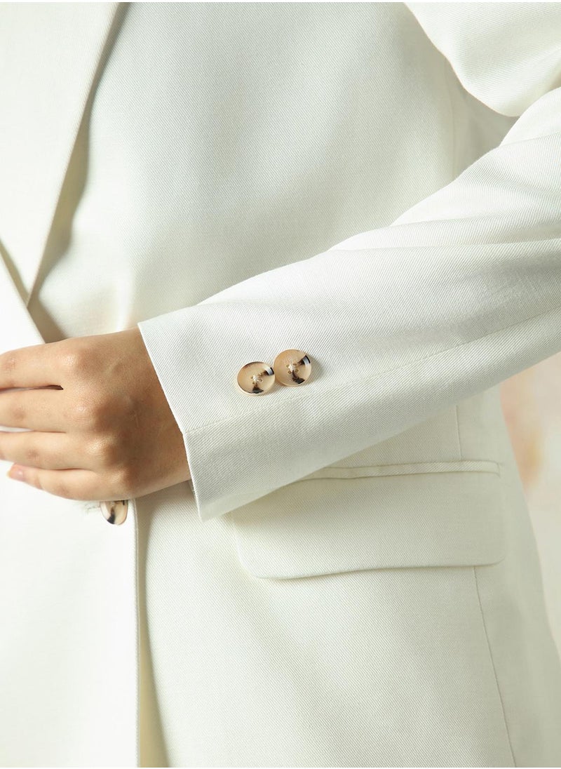 Women's Marshmallow Cotton Blend Solid Oversized Blazer