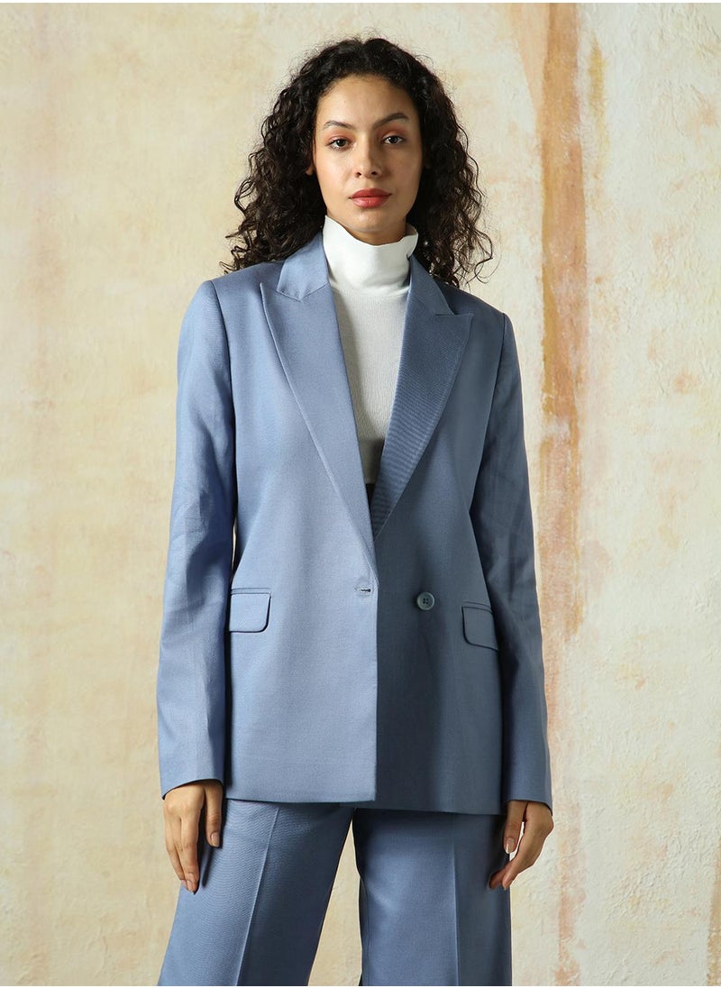 Women's Infinity Cotton Blend Solid Oversized Blazer