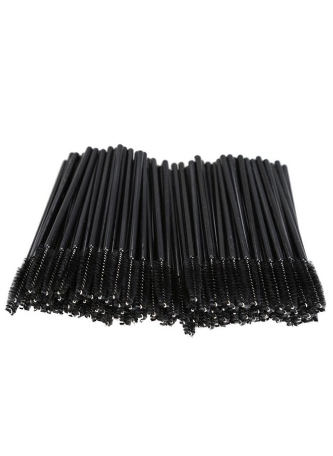 200 Pcs Disposable Eyelash Brush Mascara Wands Spoolies For Eye Lash Extension, Eyebrow And Makeup (Black&Rose Red)