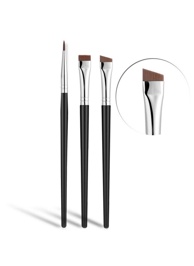 Gled Eyeliner Brush, Jassins Ultra Thin Precision Eyeliner Makeup Brushes Set, Fine Point Eyeliner Brush, Synthetic Bristles Eye Makeup Tool (3 Pcs)