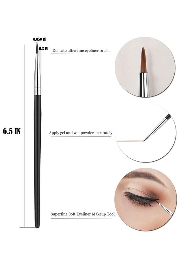 Gled Eyeliner Brush, Jassins Ultra Thin Precision Eyeliner Makeup Brushes Set, Fine Point Eyeliner Brush, Synthetic Bristles Eye Makeup Tool (3 Pcs)