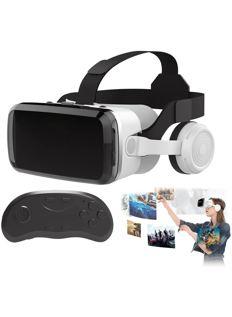 Immersive Virtual Reality Game System, VR Headsets for iPhone & Android (5”-7”), Wireless Headphones, Perfect VR Headset for Kids & Adults, 3D Glasses for Movies & Gaming Fun