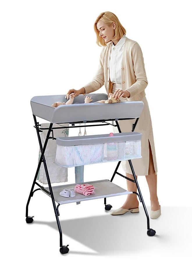 Baby Diaper Changing Table Foldable Portable Diaper Table Suitable for Babies Under 1 Years of Age