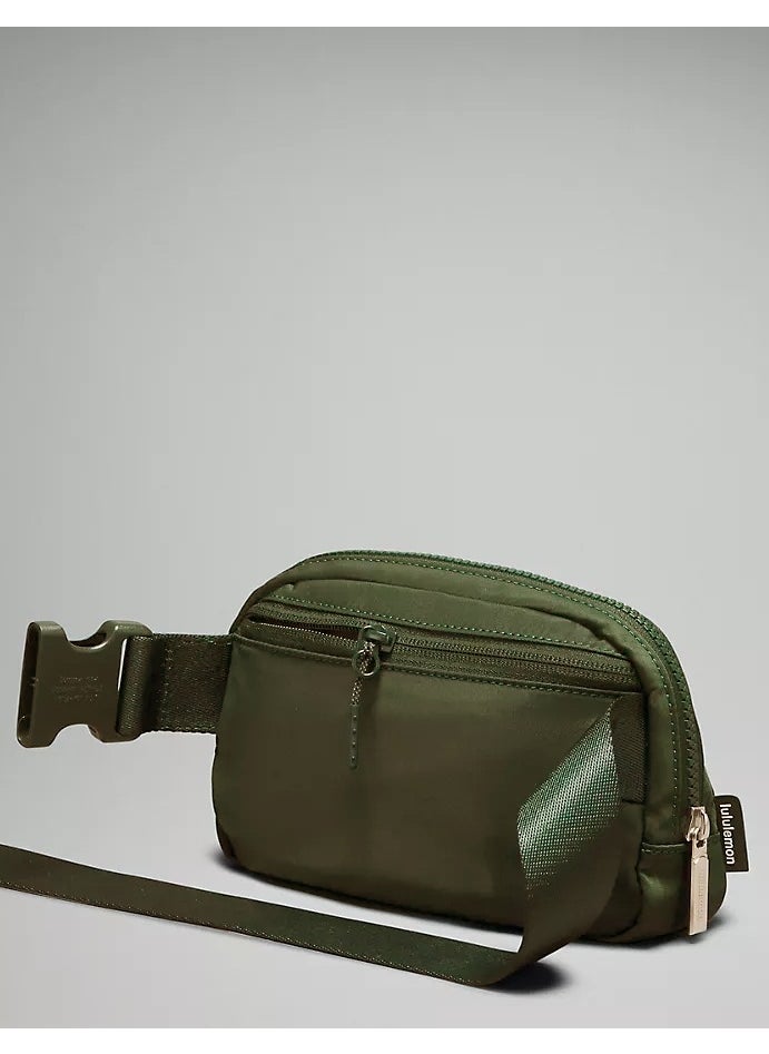 Everywhere Belt Bag, Compact, and Convenient Belly Bag with Zippered Pockets, Easy-Access Exterior Pocket, and Interior Essentials Pocket for On-the-Go Storage, Green