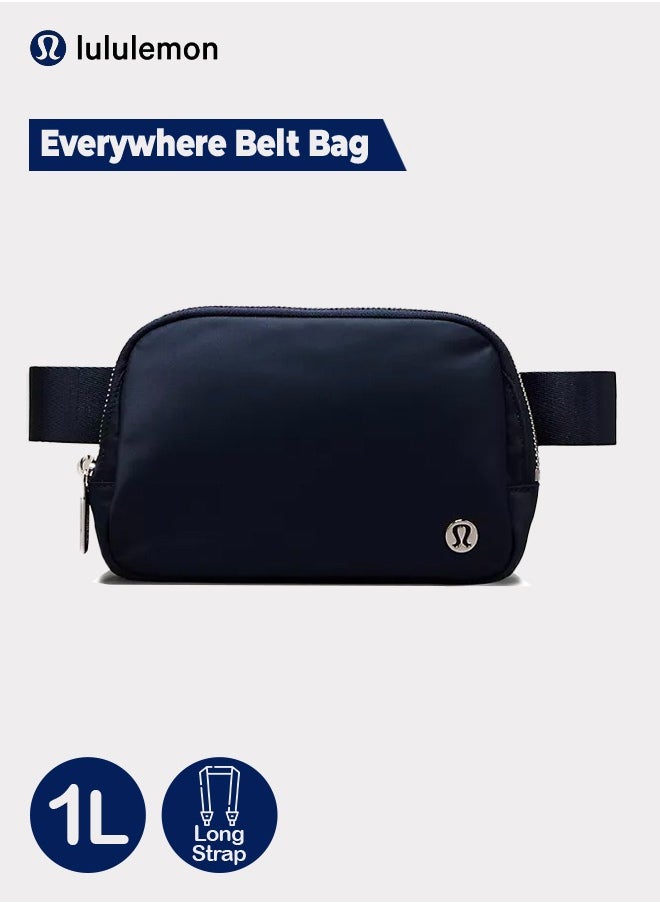 Everywhere Belt Bag, Compact, and Convenient Belly Bag with Zippered Pockets, Easy-Access Exterior Pocket, and Interior Essentials Pocket for On-the-Go Storage, Navy Blue