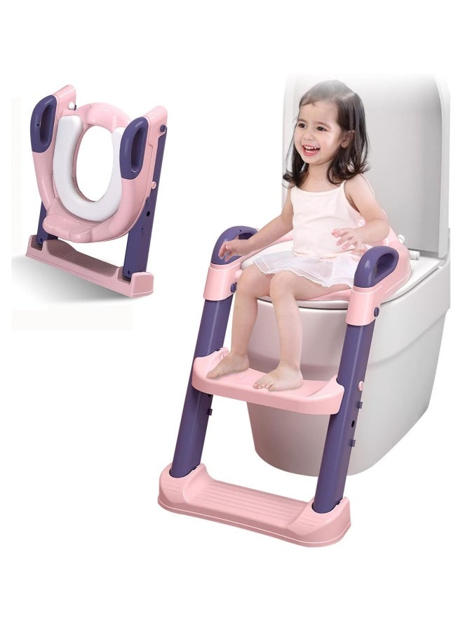 Potty Training Seat for Baby, Baby Toilet Potty Seat with Adjustable Step Stool Ladder, Baby Potty for Boys and Girls