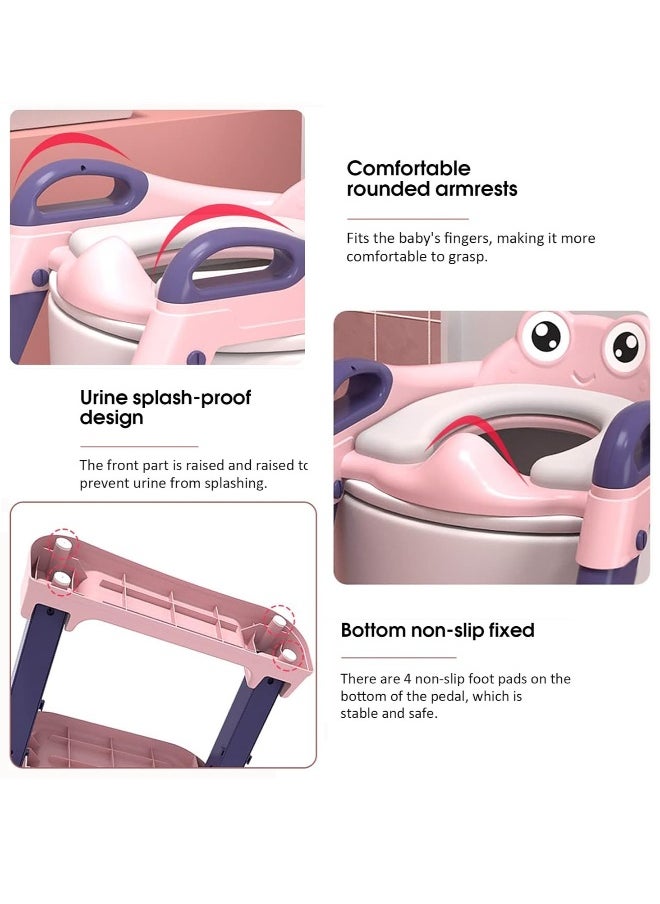 Potty Training Seat for Baby, Baby Toilet Potty Seat with Adjustable Step Stool Ladder, Baby Potty for Boys and Girls