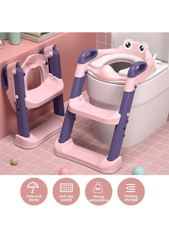 Potty Training Seat for Baby, Baby Toilet Potty Seat with Adjustable Step Stool Ladder, Baby Potty for Boys and Girls