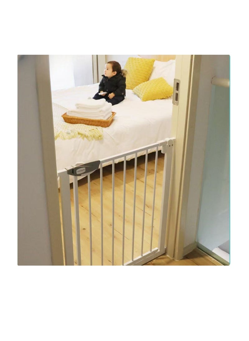 Auto Close Safety Baby Gate, Extra Wide Child Gate,Safety Gate for Doors and Stairs,Safety Door Fence, Stair Gate for Kids Toddlers, Doorway Stairway Guardrail, Kitchen Entrance Barrier for Pet Dog (Gate+10CM Extension)