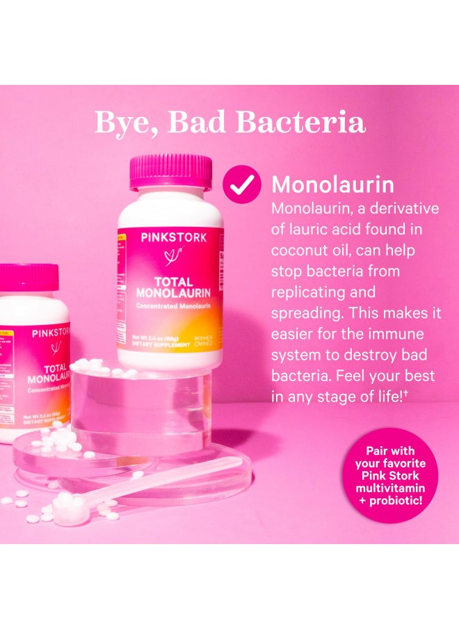 Pink Stork Monolaurin   Morning Sickness Support, Con Centrumrated Monolaurin From Natural Coconut   Immune Support, Gut Health, & Digestive Wellness   750 Mg Per Serving   2.4 Oz