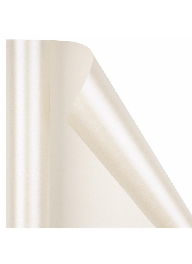 Off White Matte Wrapping Paper - Solid Color Pearly - Lustre Paper, Off White Perfect For Wedding, Birthday, Christmas, Baby Shower -17 Inches X 32.8 Feet