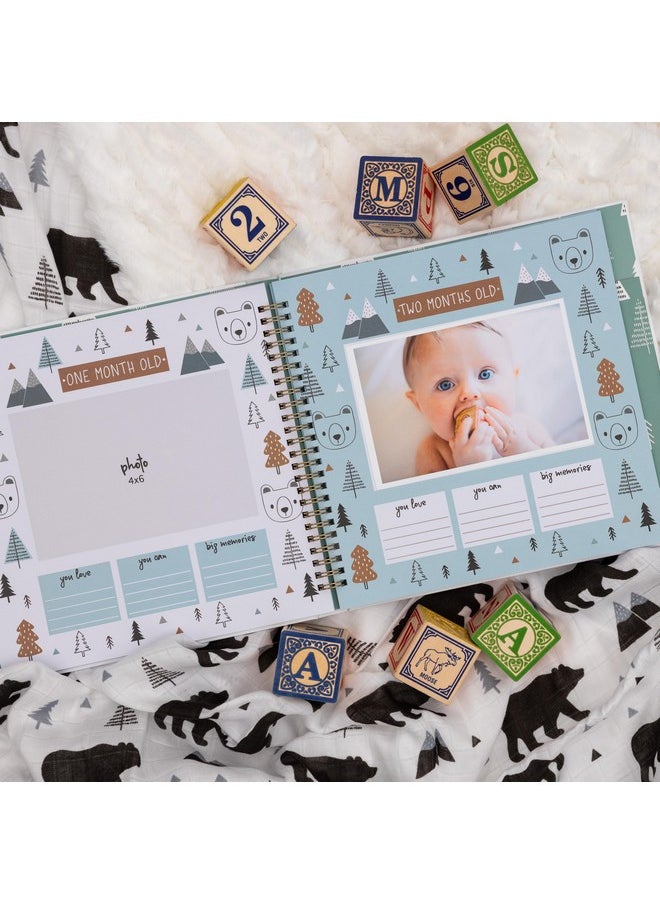 Keepsake Baby Memory Book For Baby Boy Or Girl - Timeless Woodland Baby Journal Scrapbook Photo Album For First 5 Years - Milestone Book To Record Every Event From Birth To Age 5