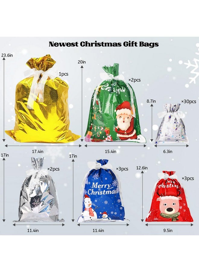 Christmas Gift Bags-41 Pcs For Holiday Gift Assorted Sizes Bulk (Large Medium Small)