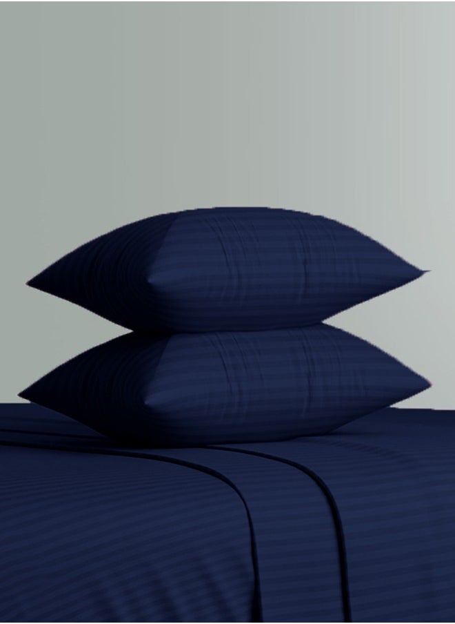 Pack of 2 Premium Down Alternative Filled Bed Pillows, Featuring Breathable Cover, Microfiber Filling and Plush Bounce-Back Design, Hypoallergenic and Luxurious Hotel Quality Pillow Set, in Navy Blue Color