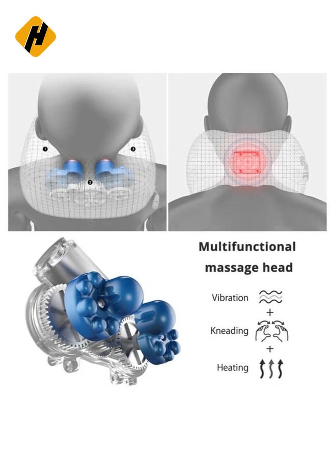 Electric Travel Neck Massage Pillow U Shaped Memory Foam Kneading Vibration Neck Head Support Pillow Relief Cervical Pain For Airplane,