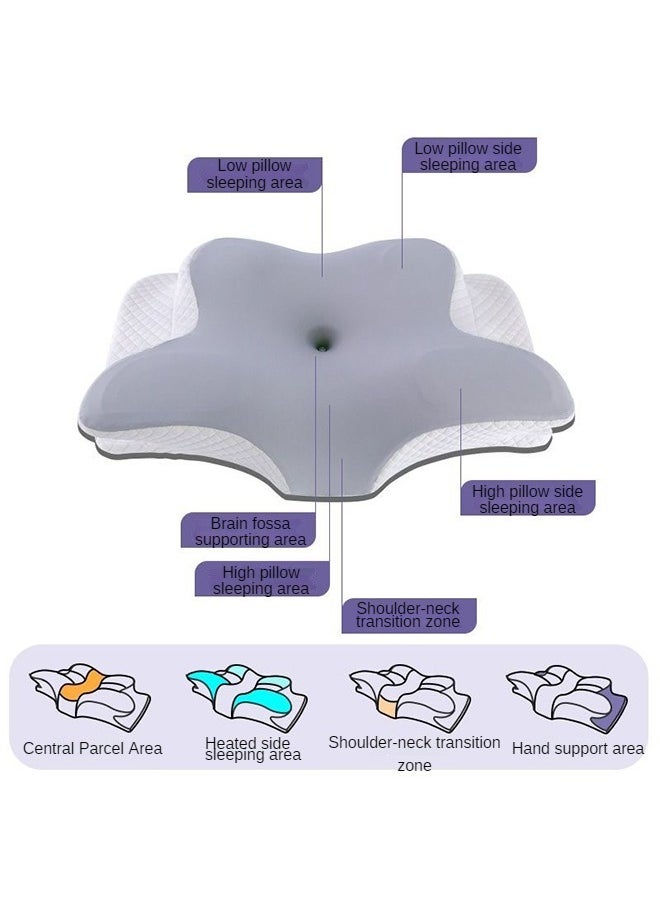 Memory Foam Butterfly-Shaped Cervical Pillow For Shoulder And Neck Pain Relief   Ergonomic Orthopedic Support For Side  Back  And Stomach Sleeping  Washable Cover Included