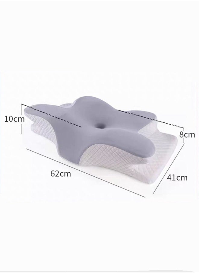 Memory Foam Butterfly-Shaped Cervical Pillow For Shoulder And Neck Pain Relief   Ergonomic Orthopedic Support For Side  Back  And Stomach Sleeping  Washable Cover Included