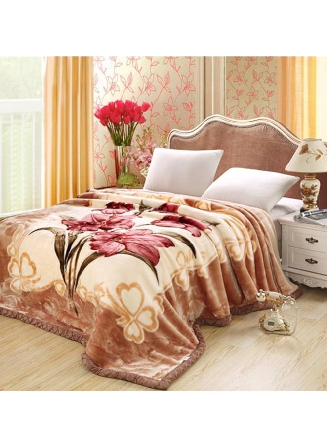 COMFY KOREAN STYLE MINK SOFT THICKENED LUXURIOUS FLORAL BLANKET