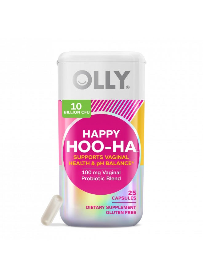 Olly Happy Hoo Ha Capsules, Probiotic For Women,   Health and Ph Balance, 10 Billion Cfu, Gluten Free   25 Count (Packaging May Vary)