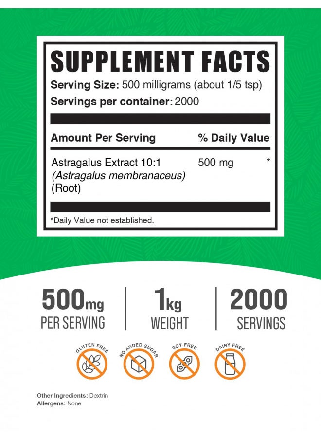 Bulksupplements.Com Astragalus Extract Powder   From Astragalus Root, Astragalus Supplement   Vegan & Gluten Free, Astragalus Powder   500Mg Per Serving, 1Kg (2.2 Lbs) (Pack of1)