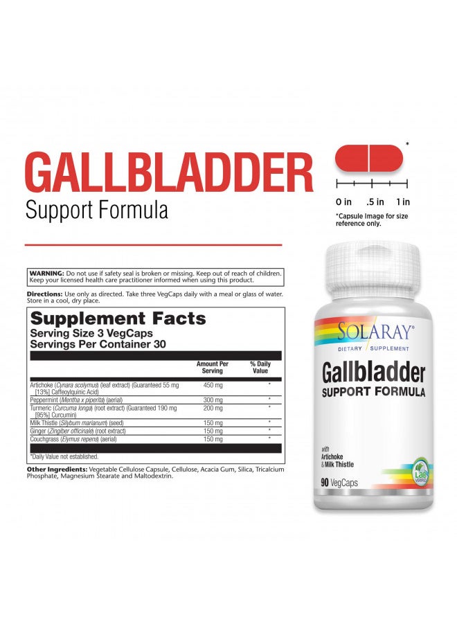 Solaray Gallbladder Support Formula | Healthy Gallbladder & Liver Support | 30 Servings | 90 Vegcaps