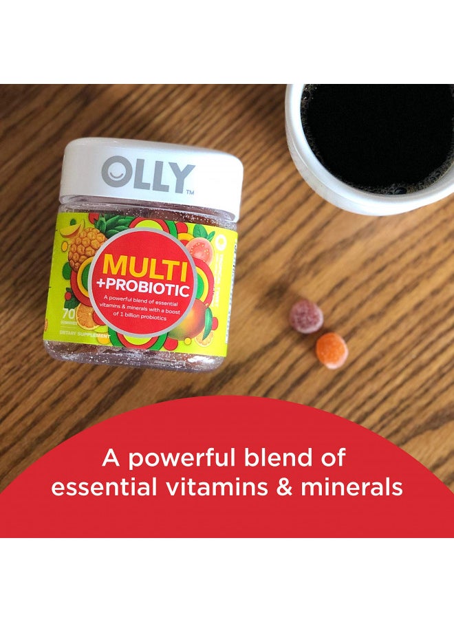 Olly Multi + Probiotic Adult Multivitamin Gummy, 1 Billion Cfus, Digestive and Immune Support Chewable Supplement, 35 Day Supply (70 Gummies), Tropical Twist