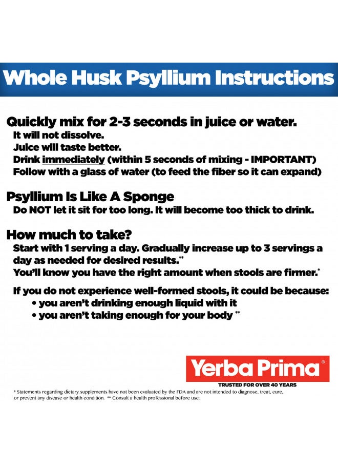 Yerba Prima Psyllium Husk, 12 Ounce (Pack of2)   Colon Cleanser Fiber Supplement   Natural Support For Gut Health   Non Gmo, Gluten Free, Vegan