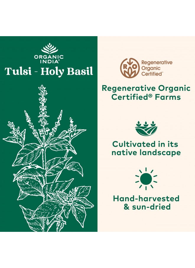 Organic India Tulsi Holy Basil Capsules   Holy Basil Extract   Holy Basil Leaf Supplement, Herbal Supplement, Immune Support, Stress Relief, Vegan, Gluten Free, Kosher, Organic, Non Gmo   180 Capsules