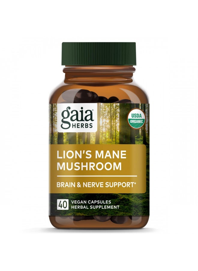 Gaia Herbs, Lions Mane Mushroom, 40 Count