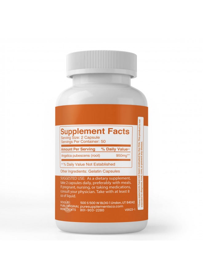 Pure Original Ingredients Dong Quai Root Extract, (100 Capsules) Always Pure, No Additives Or Fillers, Lab Verified