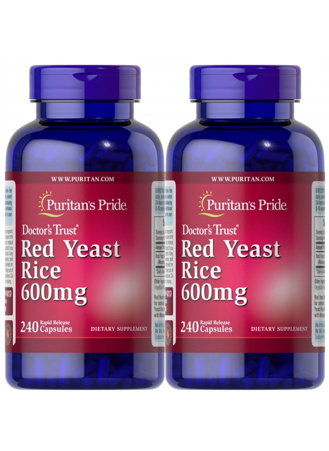 Puritan'S Pride Red Yeast Rice Capsule 600 Mg, 240 Count, Pack of2