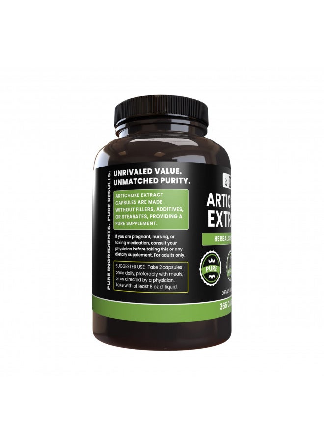 Pure Original Ingredients Artichoke Extract (365 Capsules) No Magnesium Or Rice Fillers, Always Pure, Lab Verified