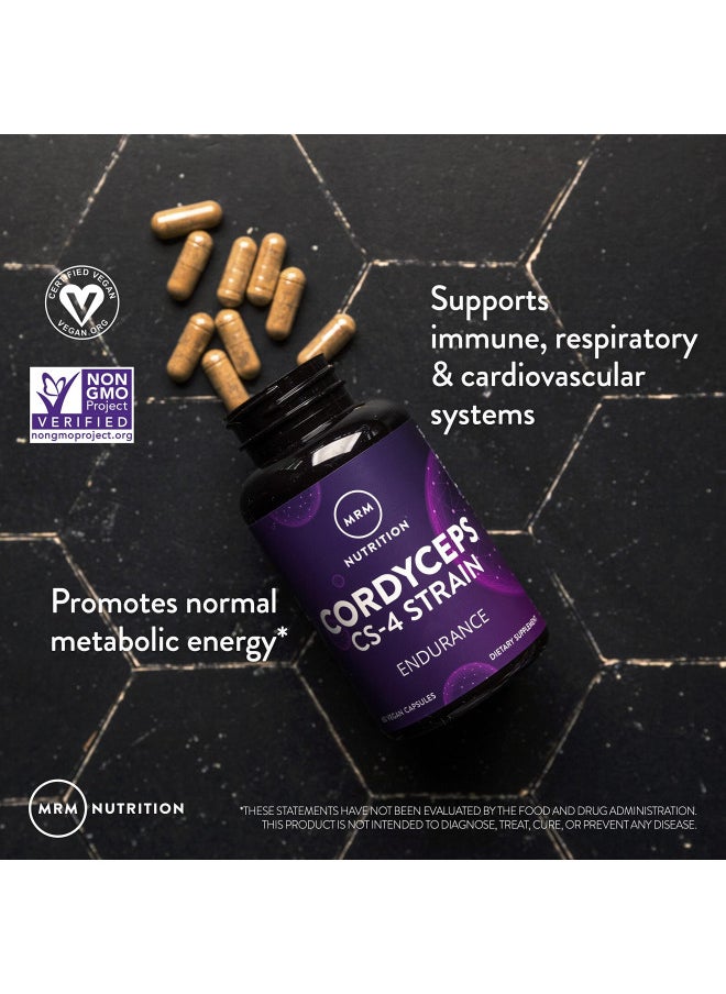 Mrm Nutrition Cordyceps | Cs 4 Strain | Endurance | Adaptogens | Mushrooms | Energy + Endurance | Vegan | 60 Servings
