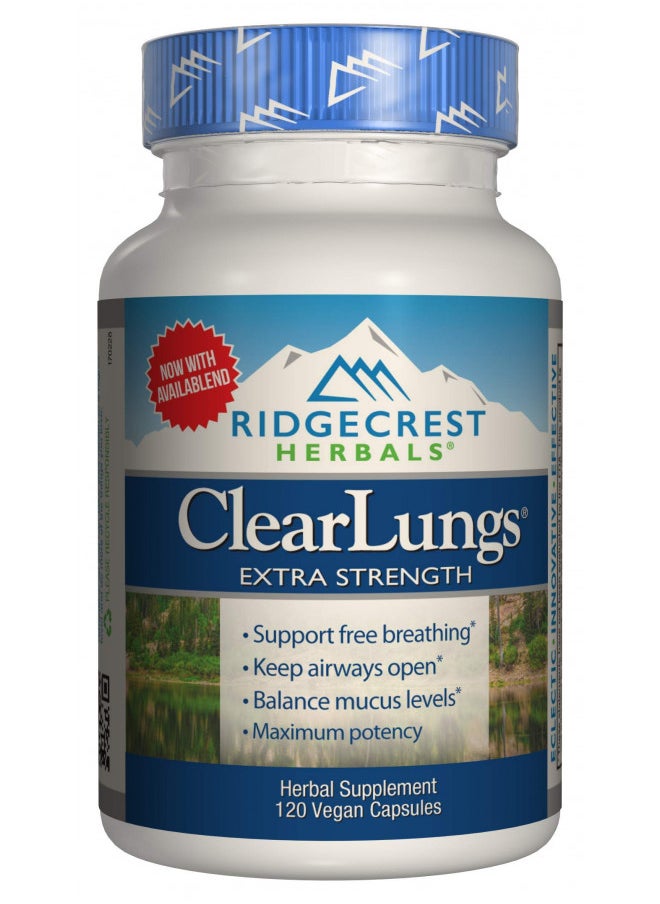 Ridgecrest Clearlungs Extra Strength, Homeo/Herbal Decongestant , 120 Veg Capsules