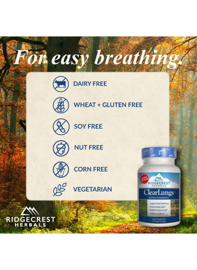 Ridgecrest Clearlungs Extra Strength, Homeo/Herbal Decongestant , 120 Veg Capsules