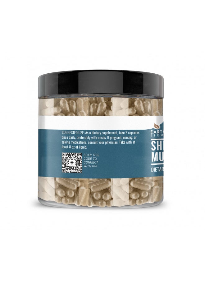 Earthborn Elements Shiitake Mushroom Extract 200 Capsules, Pure & Undiluted, No Additives