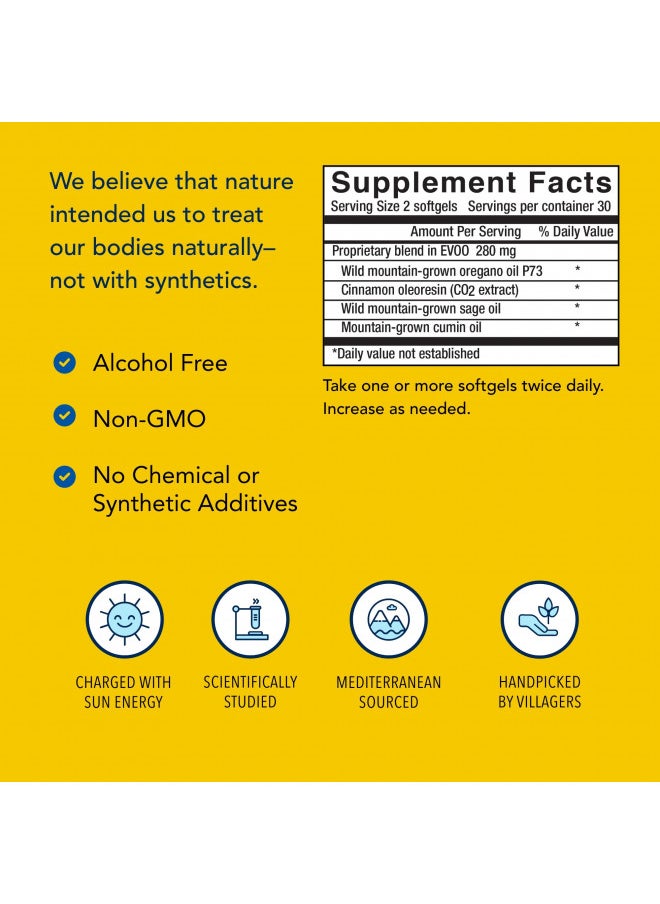 North American Herb & Spice Oregaresp P73 60 Softgels   Supports Immune & Respiratory Health   Multiple Spice Oil Complex With Oreganol P73 Oregano Oil   Non Gmo   30 Servings