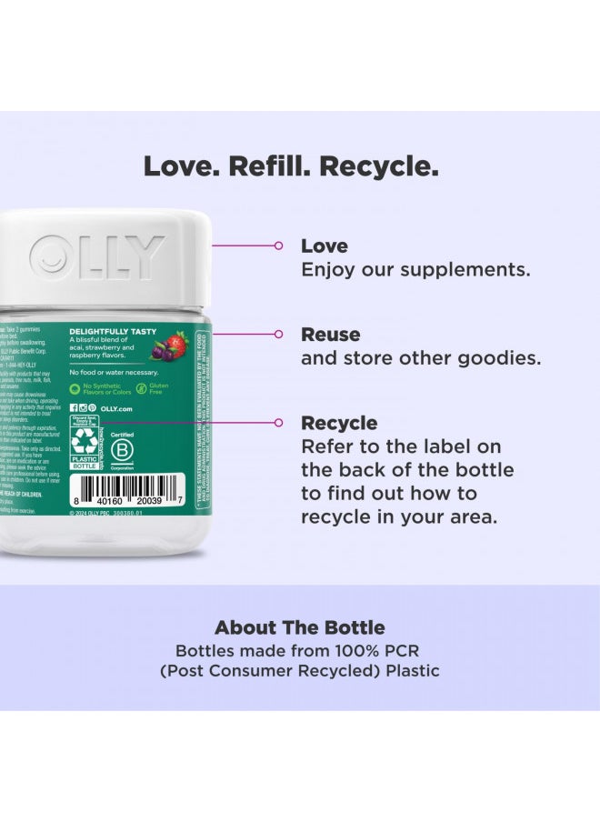 Olly Muscle Recovery Sleep Gummies, Sleep and Sore Muscle Support, 3Mg Melatonin, Tart Cherry, Vitamin D, Berry Flavor   40 Count