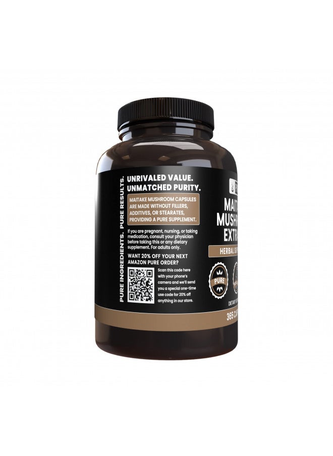 Pure Original Ingredients Maitake Mushroom (365 Capsules) No Magnesium Or Rice Fillers, Always Pure, Lab Verified