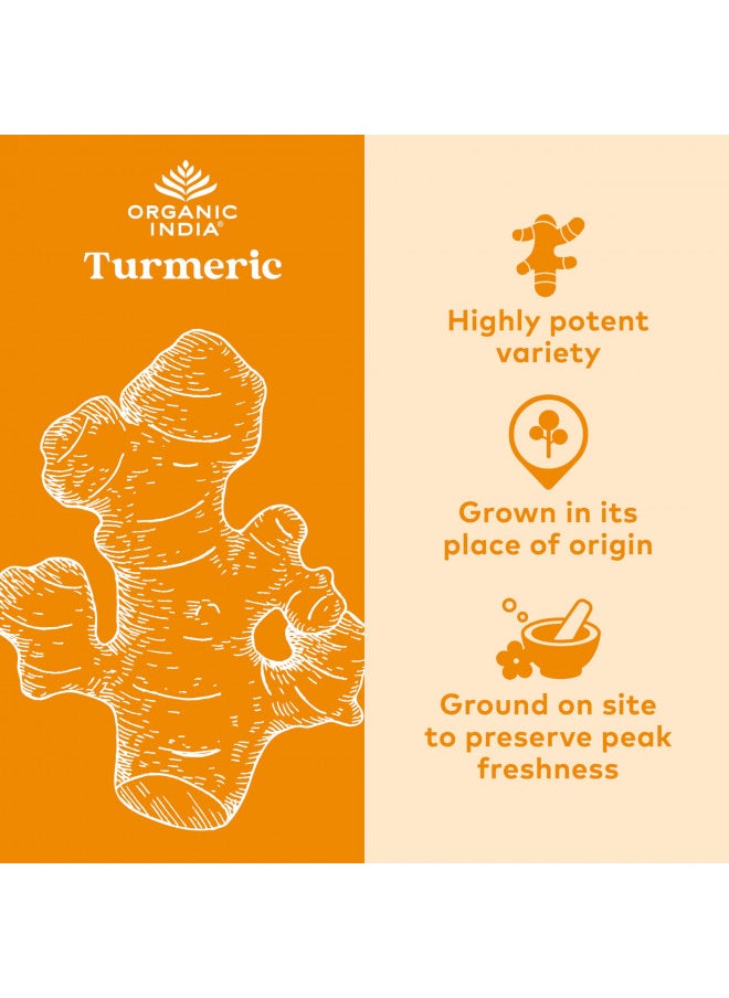 Organic India Turmeric Curcumin With Black Pepper   Organic Turmeric Supplement and Curcumin Supplement, Turmeric Capsules, Joint Support & Immune System Support, Whole Root, Trikatu   90 Capsules