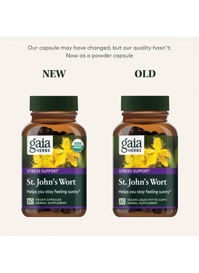 Gaia Herbs St. John'S Wort   Natural Stress Support Supplement   With St. John'S Wort   60 Vegan Capsules (20 Day Supply)