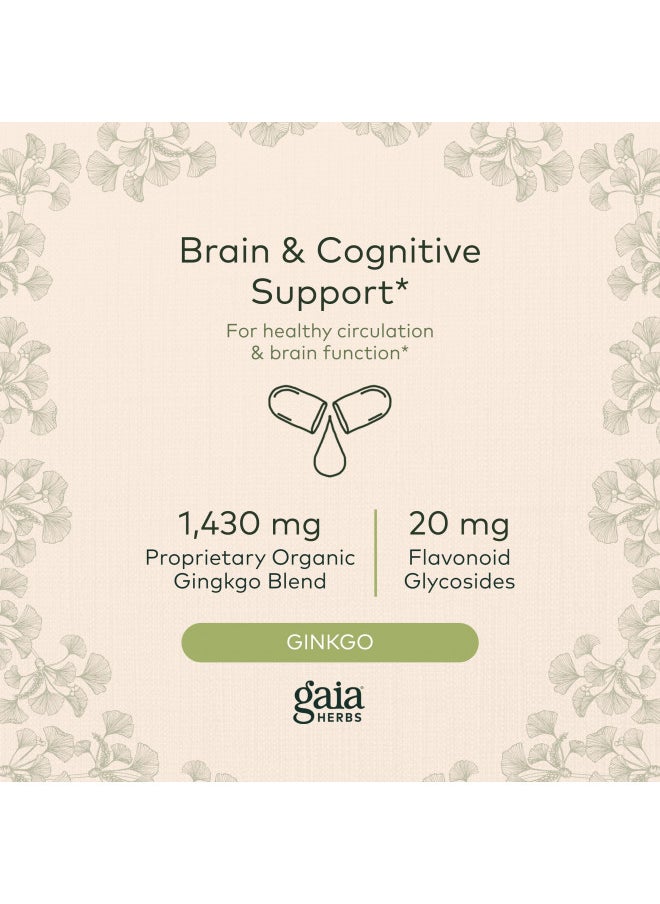 Gaia Herbs Ginkgo Leaf   Traditionally Used To Support Healthy Circulation and Brain Function   Organic, Herbal Supplement   60 Vegan Liquid Phyto Capsules (20 Day Supply)