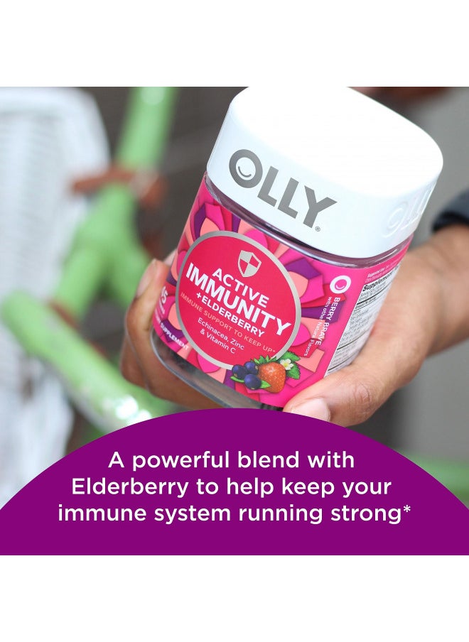Olly Immunity Gummy, Immune Support, Elderberry, Zinc, Vitamin C, Supplement, Berry Flavor, 15 Day Supply   45 Count